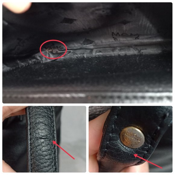 Vintage Style MCM Drawstring leather backpack - Picture 10 of 14